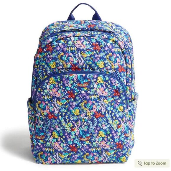 Vera Bradley Women\'s Disney Essential Large Backpack Ariel floral deep main image 3